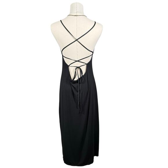 Victoria’s Secret Black Modal Slip Dress Crisscross Ballet Chemise Nightgown  XL - Picture 3 of 8